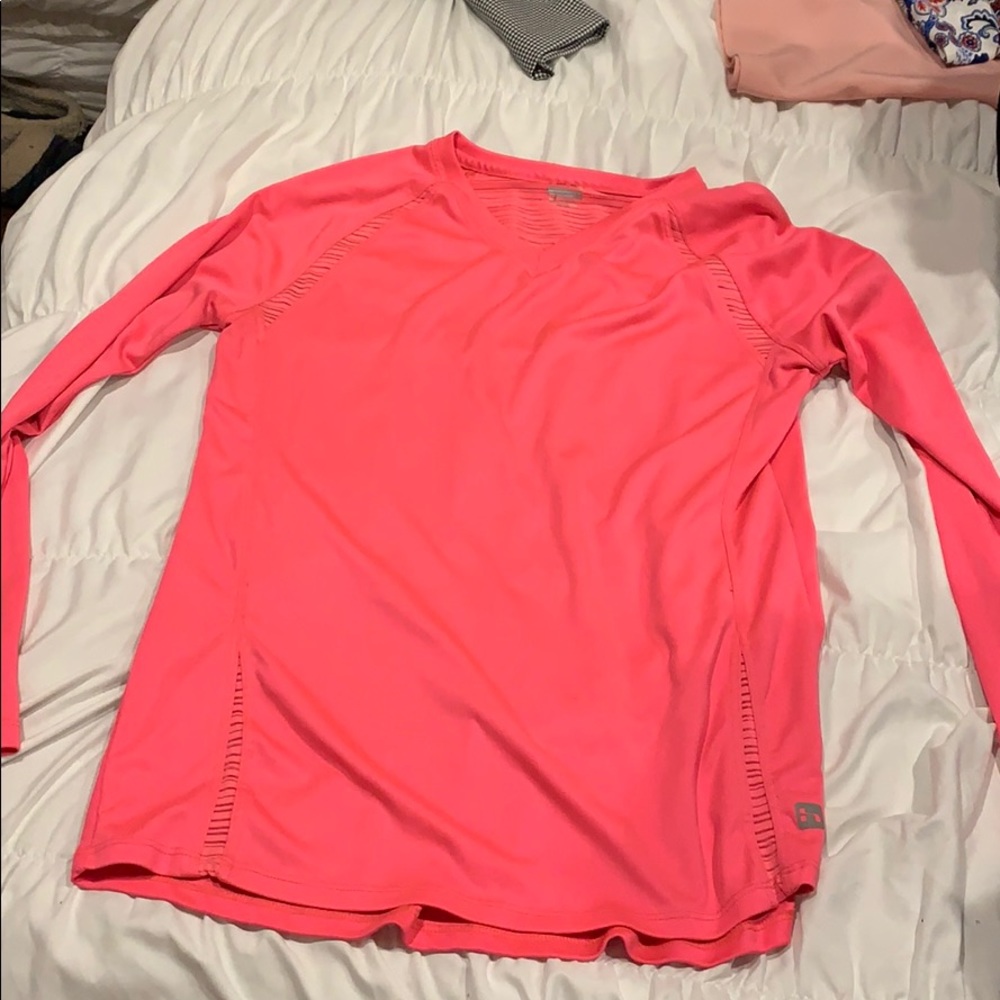 Neon Pink Long-sleeve workout shirt